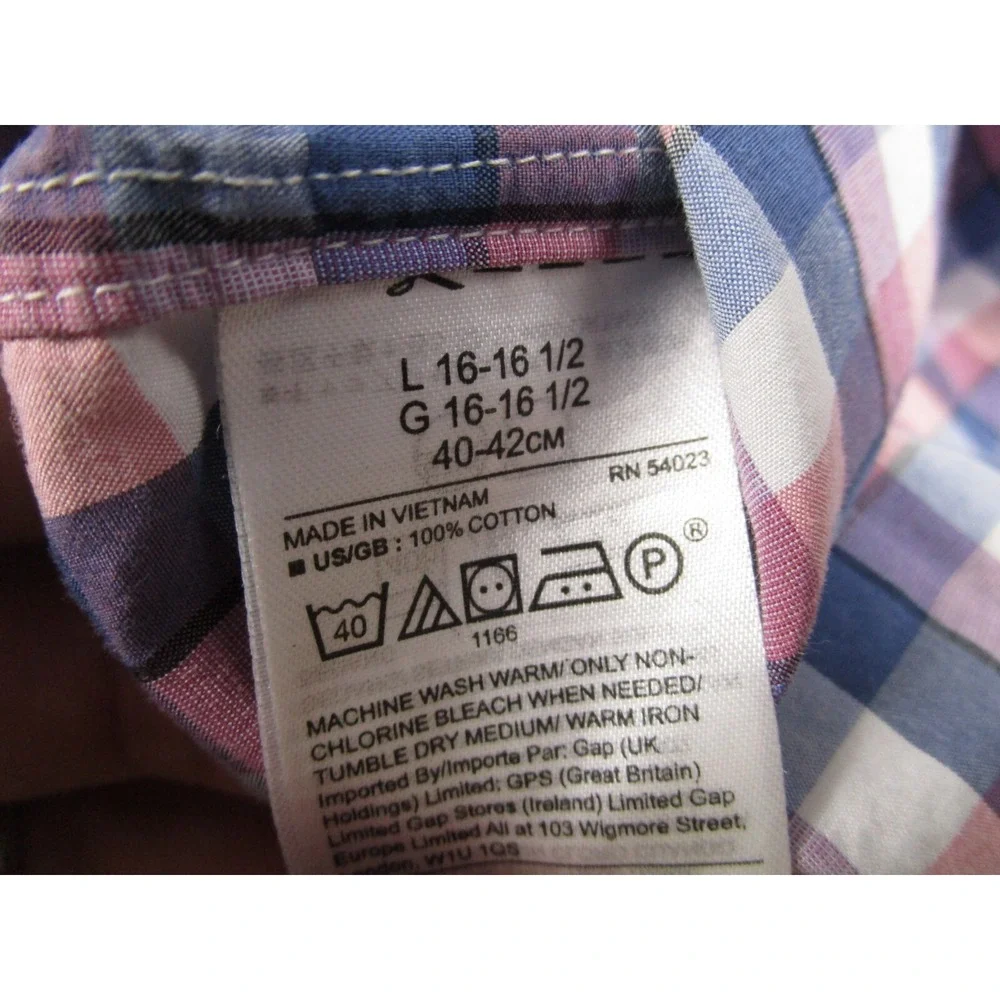 Banana Republic Shirt Mens Large Blue Plaid Grant Button Down Long Sleeve‎ A7